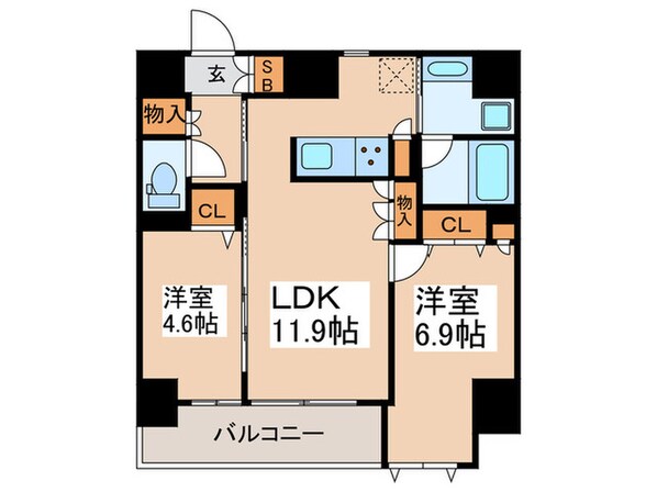 コスモグラシア蔵前の物件間取画像